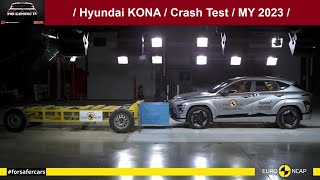 / Hyundai KONA / Crash Test / EURO NCAP Official / MY 2023 /...kvôli bez. asistentom stráca / :-O