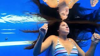 New hair playing style, bubble blowing, water sounds and underwater breath holding #asmr