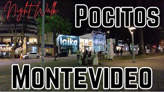 Night Walk in POCITOS - Montevideo, Uruguay  🌃🚶‍♂️