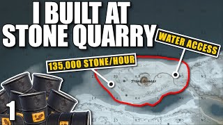 I BUILT MY NEW OP BASE DESIGN AT STONE QUARRY ON WIPE DAY | Solo Rust