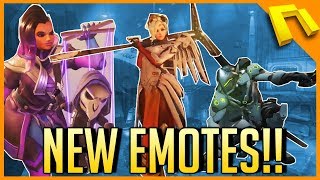 Overwatch - NEW HERO EMOTES! (Sombra, Genji and Mercy)