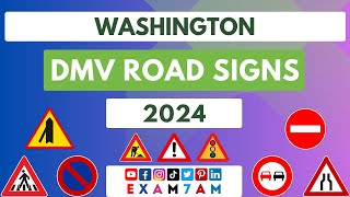 WASHINGTON DMV ROAD SIGN WRITTEN TEST | LEARN ROAD SIGNS IN 2024 | PASS YOUR DMV WRITTEN EXAM