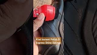 Shoes Polishing With Kiwi Instant Polish & Express Shine Sponge