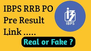 RRB PO Pre Result Link .... Real or Fake ?