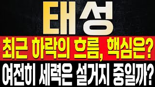 [태성 주가전망] 지금 지속적으로 기사를 내보내는 세력의 의도를 정확히 아셔야 합니다. 결국 추가 하락은 나올 수밖에 없지만, 다음달 다시 한번 오를 수밖에 없는 이유?