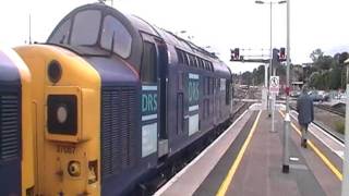 37087+ 37194 +66135 arrive and Depart Exeter St Davids on the Curnow Interupter