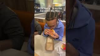 Trying out the new kai cenat chicken big Mack #mcdonalds #kai #amp #shorts #comedy