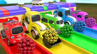 Wheels on the Bus + Baby Shark - colorful balls and School Bus - Baby Nursery Rhymes & Kids Songs