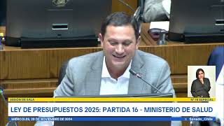 INTERVENCIÓN SENADOR ENRIQUE VAN RYSSELBERGHE LEY DE PRESUPUESTO 2025 PARTIDA16. MINISTERIO DE SALUD