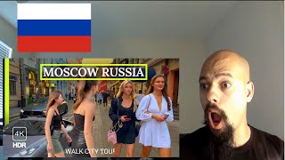 First Time Reacting to Evening Life in Russia Moscow Walk Сity Tour | Moscow travel Guide