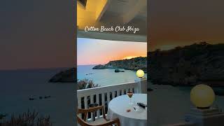 Enjoying a sunset dinner at Cotton Beach Club in Ibiza