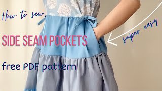 Inseam Pocket Cutting and Stitching - Free Pattern - Easy DIY Tutorial for Beginners