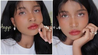 KOREAN AEGYO EYE MAKEUP ON DARK SKIN || spring edition 🍃🍼🍭