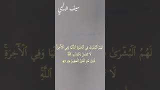 أَلَآ إِنَّ أَوۡلِيَآءَ ٱللَّهِ لَا خَوۡفٌ عَلَيۡهِمۡ وَلَا هُمۡ يَحۡزَنُونَ ﴿٦٢﴾ سيف الدليمي