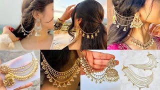 Ear Chain Design/ Ear Chain Hairstyles/ Earring Chain Hairstyle/ Latest Ear Chain 2024