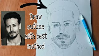 How to draw outline of Tiger shroff || step by step ||