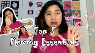 Top 5 MUST HAVE! - Mommy Essentials before & after delivery plus items I regret buying! #momlife