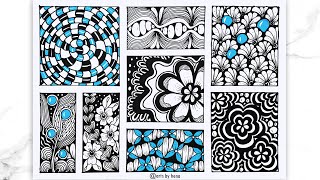 8 Pattern For Beginners |Zentangle patterns |Doodle Pattern | Zen-doodle