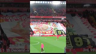 Huge flag at Anfield before Liverpool game #lfc #liverpoolfc