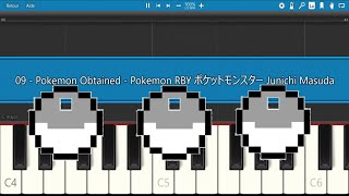 09 - Pokemon Obtained - Pokemon RBY ポケットモンスター Junichi Masuda | PIANO TUTORIAL EASY