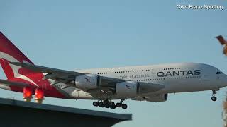 (4K) Qantas Super & more plane spotting at LAX - Los Angeles, California