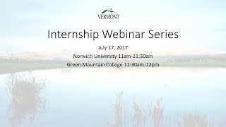 7.21.2017 Internship Webinars for Hiring Managers  Norwich University and Green Mountain Col