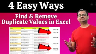 4 EASY Ways to Find and Remove Duplicates in Excel (Find Unique Values in  Large Data in Excel)