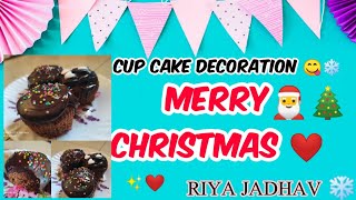 Christmas special🎅Cupcakes Decoration🎀/Merry Christmas 🎄❄||RIYA JADHAV||#shorts #YouTubeshorts