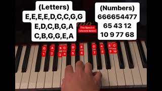 The Spectre piano tutorial (slowed down, letters and numbers)