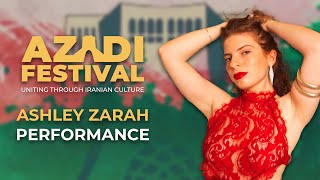 Ashley Zarah on stage at Azadi Festival