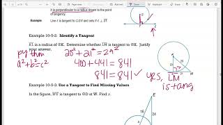 10.5 Tangents of Circles