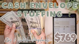 $769 Cash Envelope Stuffing | Etsy & Youtube Paychecks | 24 Year Old Budgets