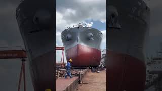 Huge Ship First time Launching