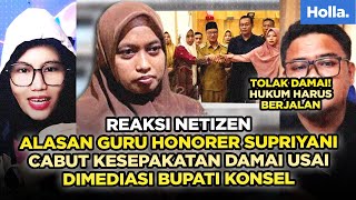 Reaksi Netizen Alasan Guru Honorer Supriyani Cabut Kesepakatan Damai Usai Dimediasi Bupati Konsel