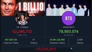 UR Cristiano vs BTS  youtube live Subcount