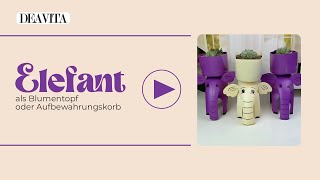 Kreative Upcycling-Idee: Elefant als Blumentopf