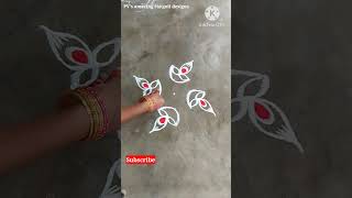 5 dots simple deepam rangoli designs #shorts #rangoli #muggulu #kolam