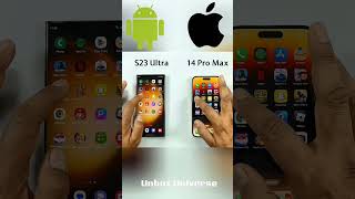 Iphone 14 pro max vs Samsung Galaxy S23 Ultra Speed Test #speedtest #iphone14pro #s23ultra #shorts