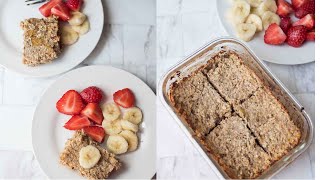 Peanut Butter Banana Baked Oatmeal | Weight loss Breakfast Recipes