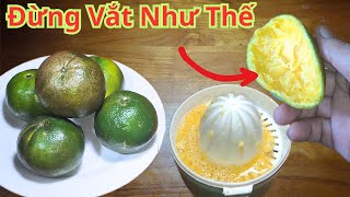 Cách Vắt Cam Siêu Nhanh Mà Không Cần Cắt Đôi Quả Cam Ra .Mẹo Vắt Nước Cam Không Bị Dơ Tay Cực Hay