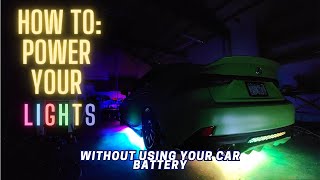 Use your show lights without using your cars battery or 2nd battery. Easy!