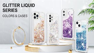 iPhone X/Xs Case Glitter with Ring Stand, Shockproof Clear TPU, Protective Cover, Bling Silver