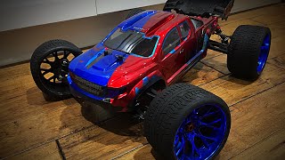 Arrma typhon with a custom painted proline brute body