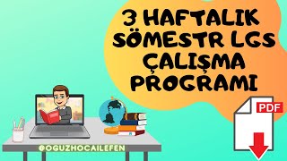 Sömestr Tatili Üç Haftalık Çalışma Programı LGS 2021