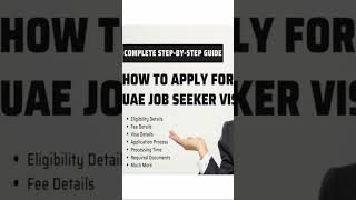 How To Apply For UAE Job Seeker Visa | Complete Guide | Watch @ https://youtu.be/U3myKnsjJVE #uae