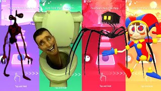 Siren Head vs Skibidi Toilet vs Spider House Head vs Amazing Digital Circus Pomni Tiles Hop EDM Rush