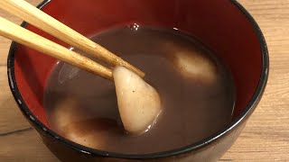 [Oshiruko / heiße Trink-Anko] süße Anko-Suppe mit Mochiklöschen für Winter 寒いドイツでおしるこ