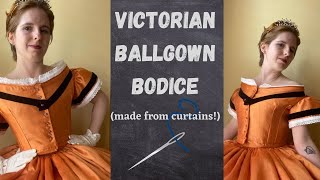 Sewing a Victorian ballgown bodice (from a curtain)