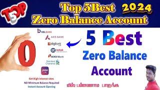 Top5 Best Digital Zero Balance Saving Accont in 2024 Tamil@Tech and Technics