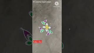 5 dots simple rangoli designs|daily rangoli|small muggulu #shorts #rangoli #muggulu #kolam